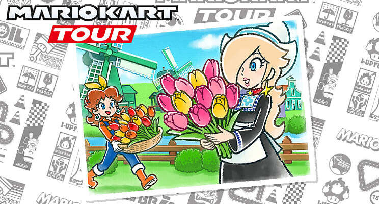 Mario kart tussen tulpen Mario kart tussen tulpen